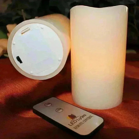 LED Lytes Remote Control Candles Set, 2 Candles, 3"X 5", Real Wax and Am… - Picture 7 of 9